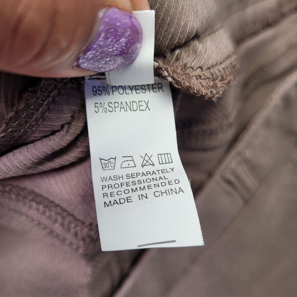 Women's Brown Wide Leg Pants Size X-Large Loose Baggie Casual Trousers - Picture 13 of 13